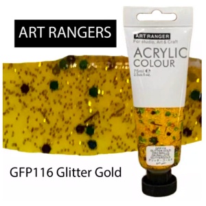  Акрилова фарба гліттер "Glitter Gold" пласт туб, 75мл, GFP116--KR37 фото в интернет магазине канц орг